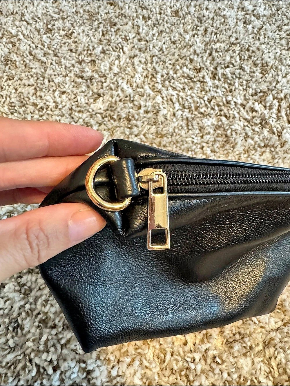 Anthropologie Black Cosmetic Bag Like New - Picture 3 of 9